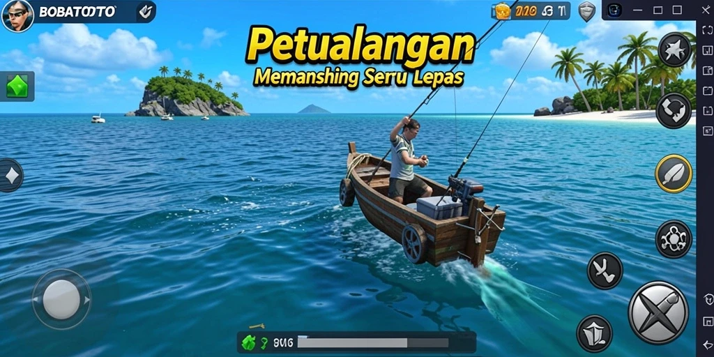 Tangkapan ikan menakjubkan di BOBATOTO saat gameplay memancing.