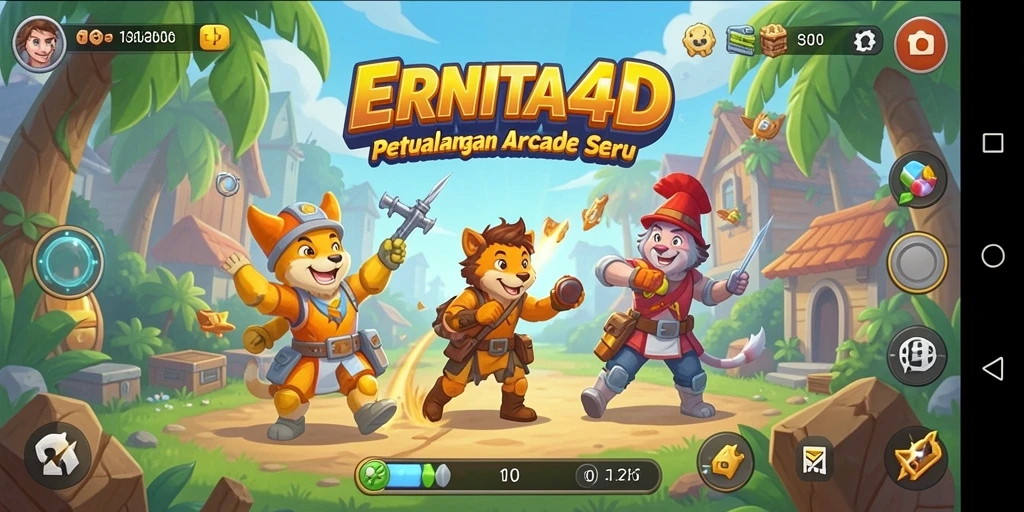 Tampilan gameplay seru dalam ERNITA4D dengan berbagai tantangan.