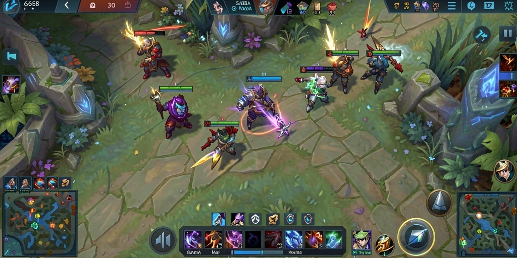 Screenshot dari gameplay G668 yang menampilkan aksi seru di arena.