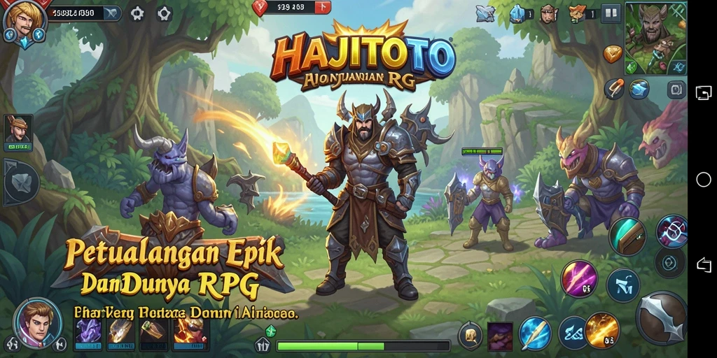 Tangkapan layar gameplay <strong>HAJITOTO</strong> yang menunjukkan pertempuran epik di dunia RPG.