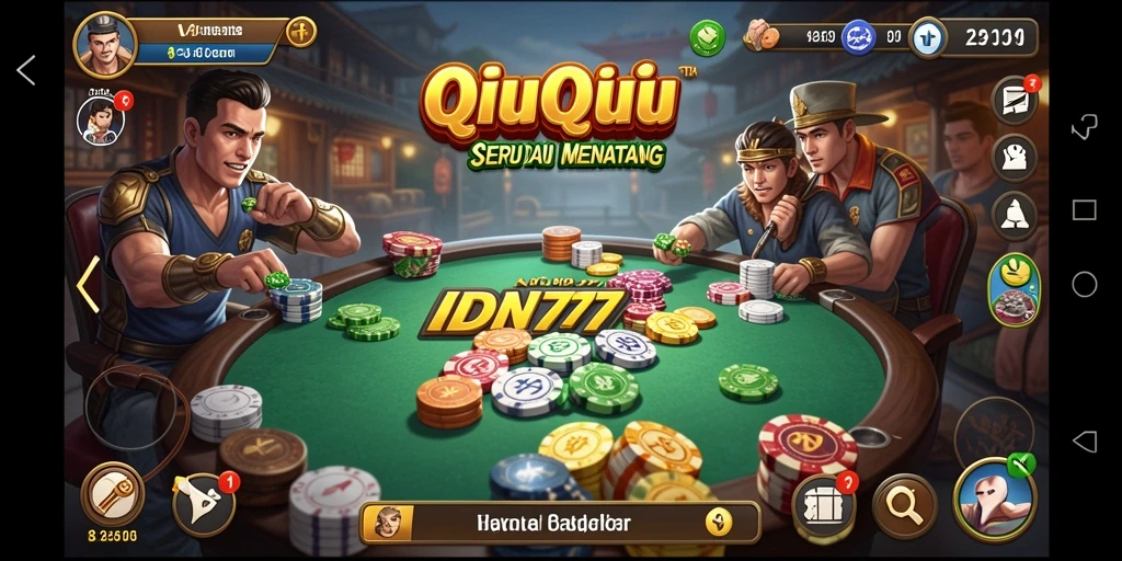 Tampilan menarik dari gameplay QiuQiu di IDN777.