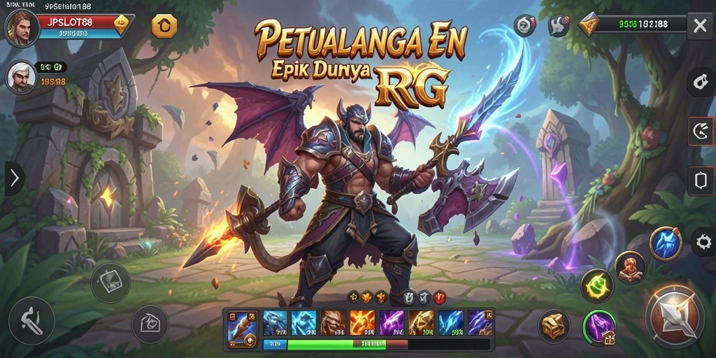 Screenshot gameplay JPSLOT88 menampilkan aksi petualangan RPG yang mendebarkan.