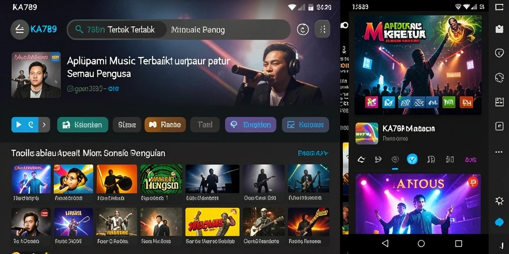 Tangkapan layar KA789 menampilkan pengguna menikmati fitur musik yang interaktif.