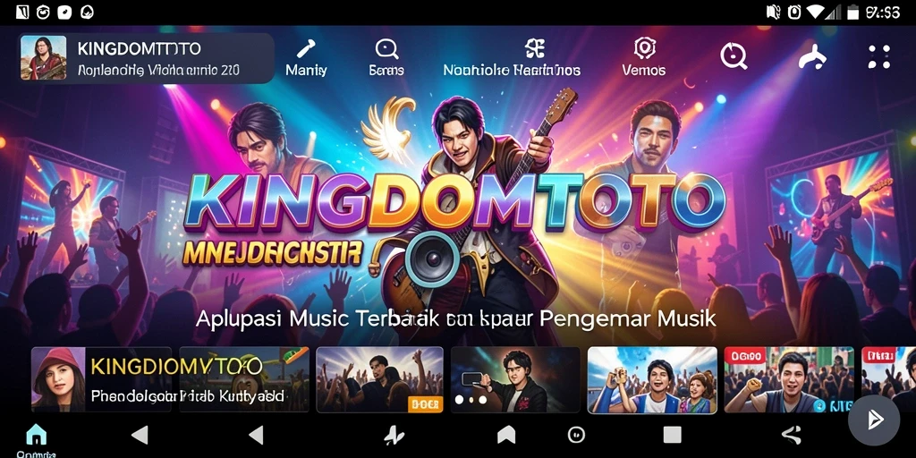 Tampilan warna-warni dari gameplay KINGDOMTOTO yang penuh musik.