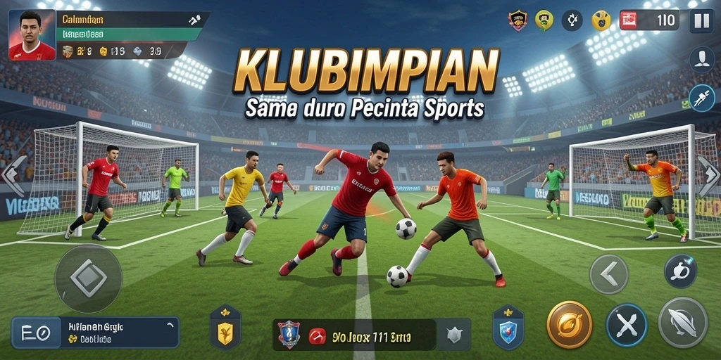 Tampilan gameplay seru dalam KLUBIMPIAN dengan berbagai jenis olahraga.