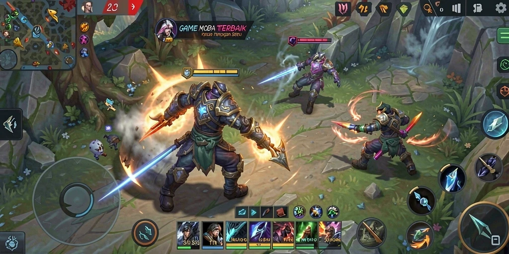 Screenshot KNO89 menampilkan aksi seru dalam pertempuran MOBA.