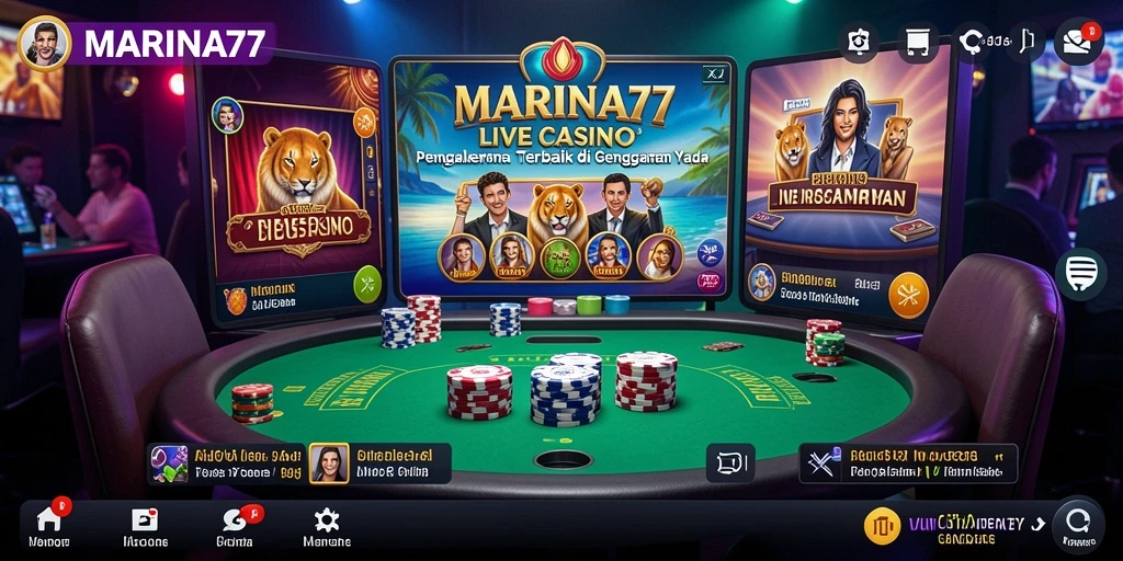 Tampilan gameplay menarik dari permainan Live Casino MARINA77.