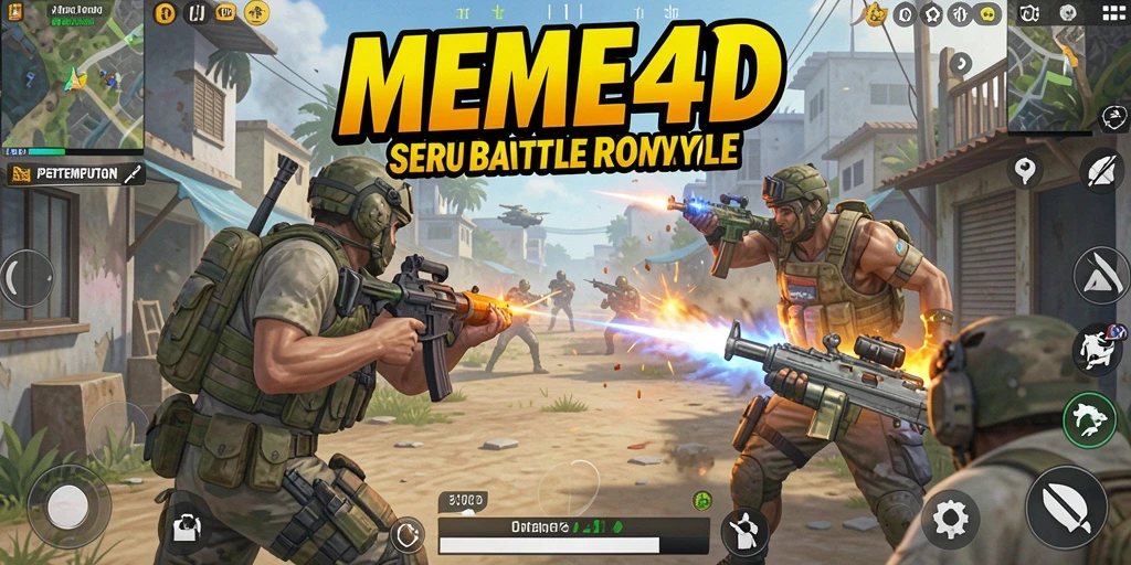 Gameplay seru di medan perang MEME4D yang penuh aksi.