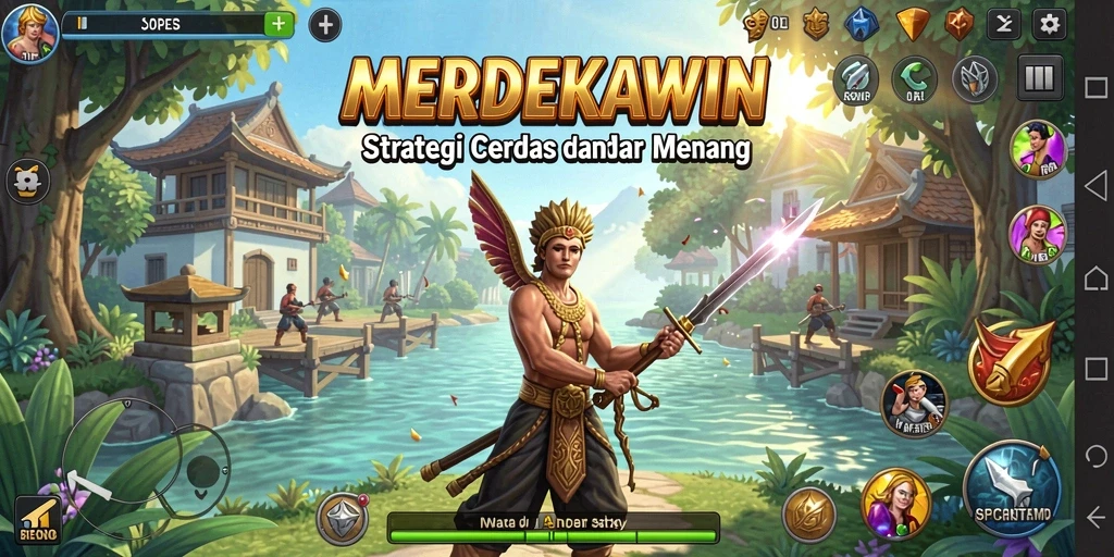 Tampilan gameplay MERDEKAWIN yang penuh strategi dan taktik.