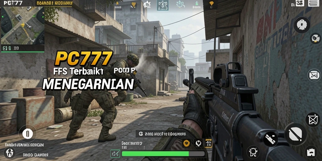 Screenshot utama PC777 menampilkan aksi gameplay FPS yang intens dan mendebarkan.
