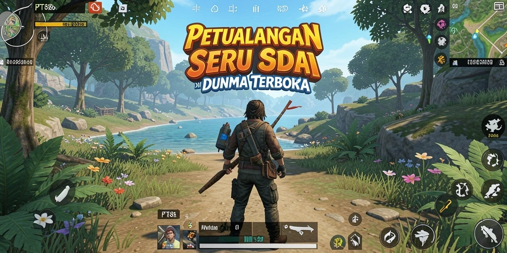 Screenshot gameplay PT89 menunjukkan petualangan seru di dunia terbuka.