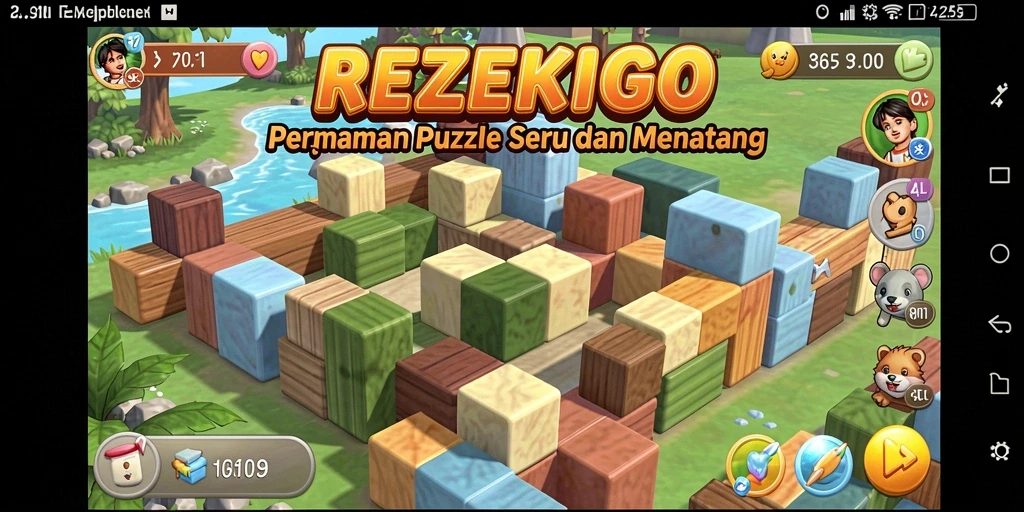 Screenshot gameplay REZEKIGO menampilkan tantangan Puzzle yang menarik.