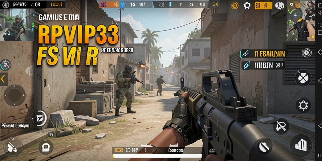 Screenshot gameplay RPVIP3 menampilkan aksi seru dalam pertempuran FPS.