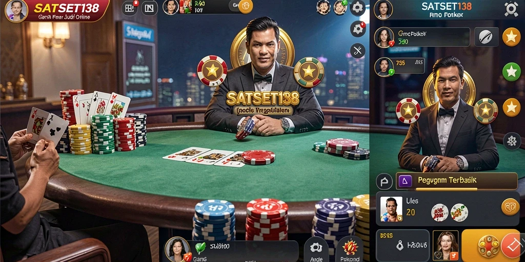 Gameplay seru SATSET138 yang menampilkan pertandingan poker.