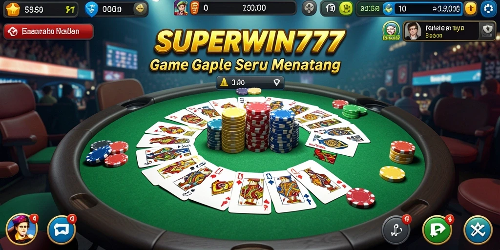 Tampilan menarik dari gameplay Gaple di SUPERWIN777.