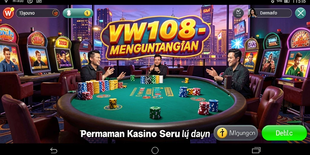 Tampilan gameplay seru di VW108 yang menghadirkan keseruan kasino.